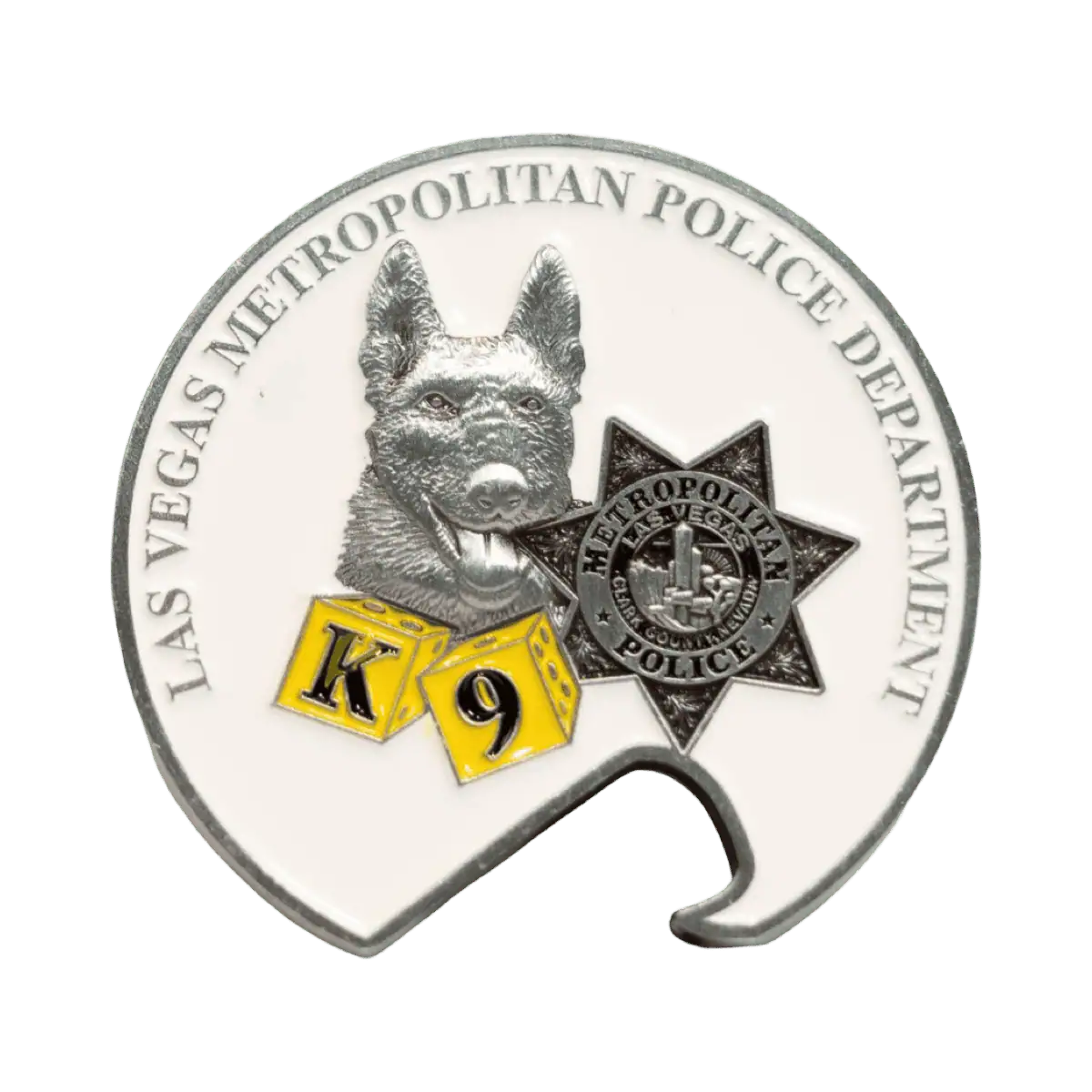LVMPD K-9 Challenge Coin Bottle Opener