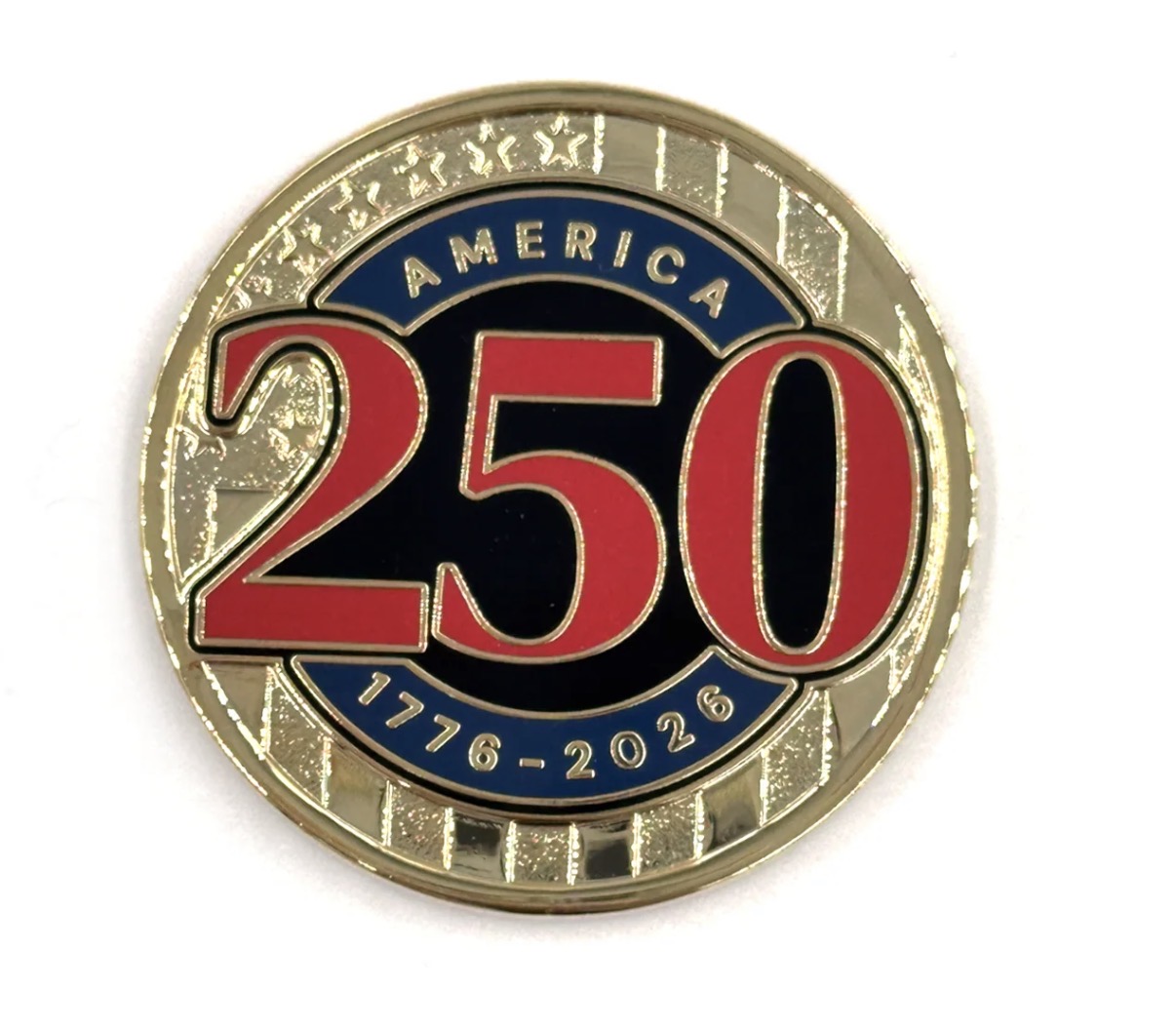 America250 Gold Plated Challenge Coin